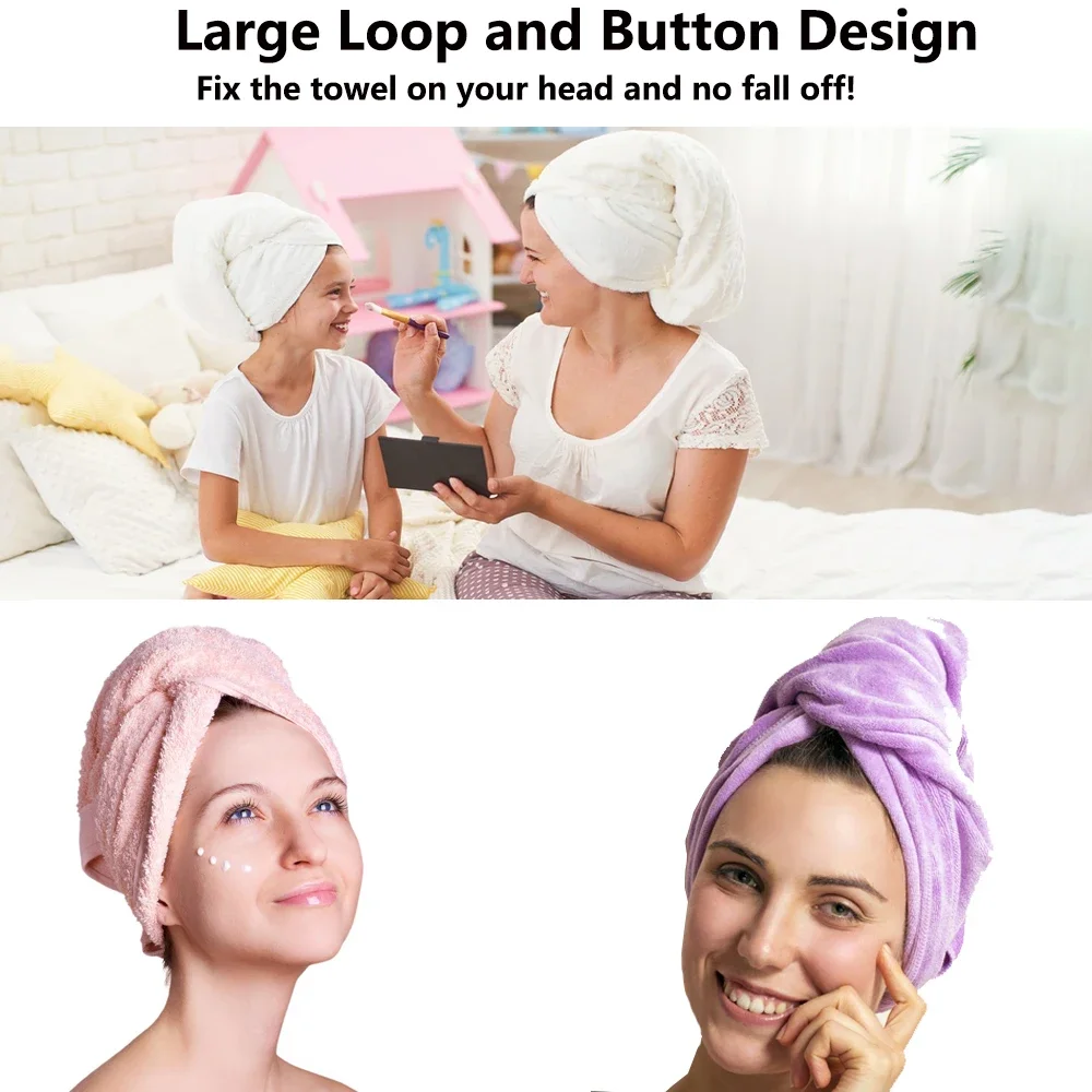 Women Drying Hair Towel Quick-dry Hair Cap Microfiber Drying Wrap Super Absorption Triangle Shower Hat Towel Tool 1/8/20Pcs shower cap,hair towel