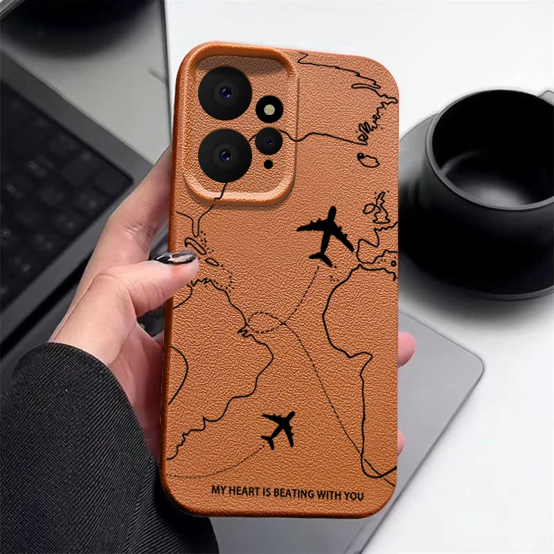 Leather Texture Air Route Pattern Phone Case - Premium TPU Soft Cover