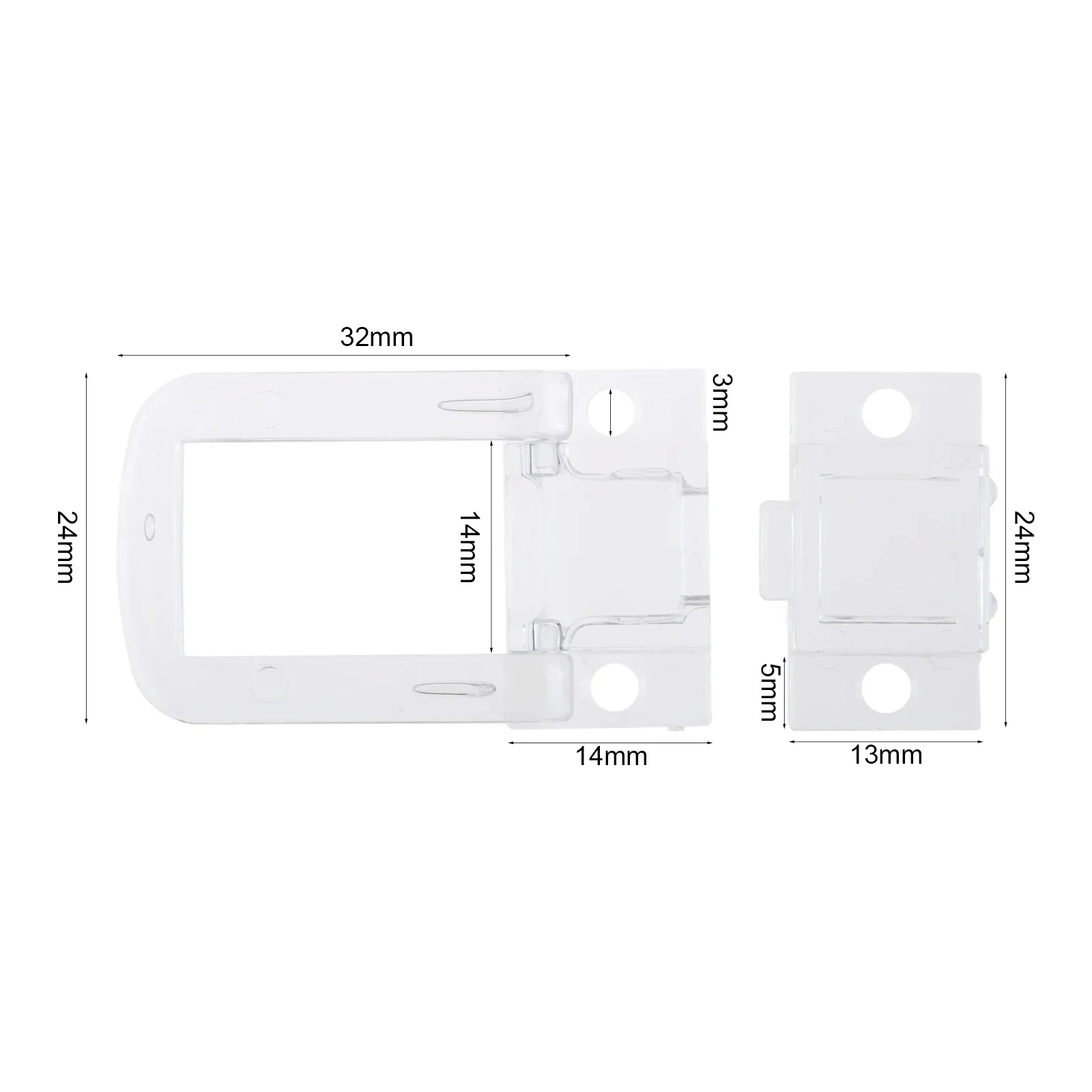 Door Lock Buckle 1pc Acrylic Hasp w/screws Clear Crystal Lock Buckle Mini Clasp Hasp Latches
