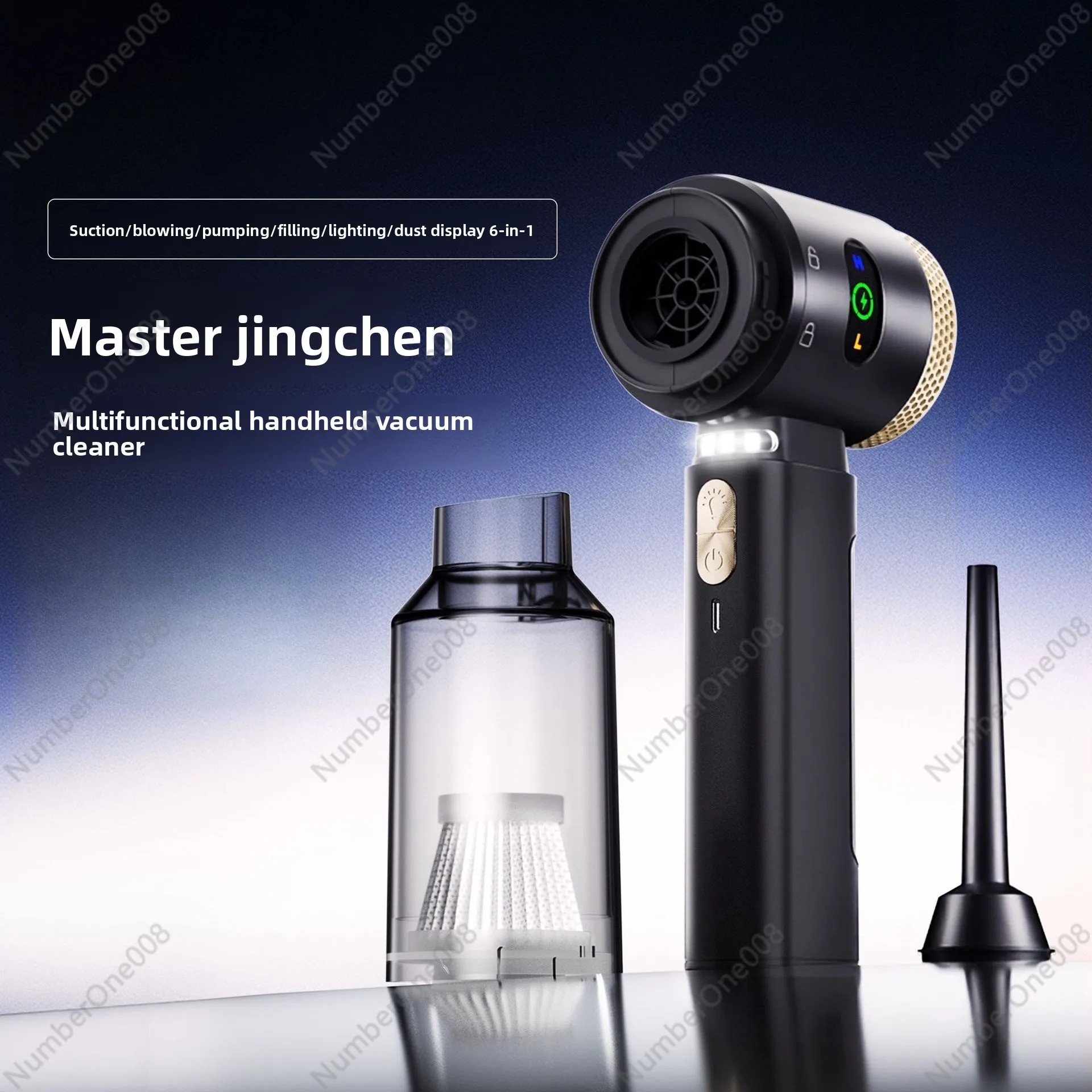 4-in-1 무선 핸디형 차량용 진공청소기, 브러시리스 모터 충전식 먼지 제거기 (애완동물 털 제거용), 가정 및 자동차용 2-in-1 흡입&블로워 기능