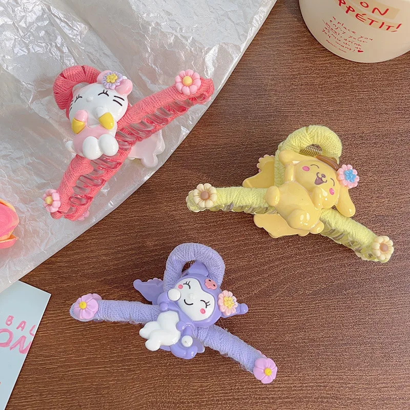 

Kawaii Sanrio Grab Clip Hello Kittys Cute Anime Shark Clips Hair Coil Hair Clips Hair Accessories Headdress Toys for Girls Gift
