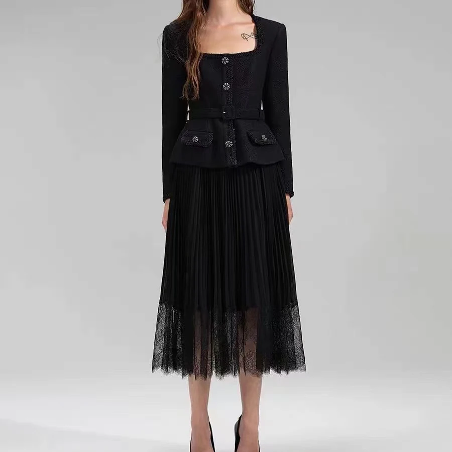 

Женское платье с имитацией двух частей в стиле пэчворк, модное темпераментное женское платье миди