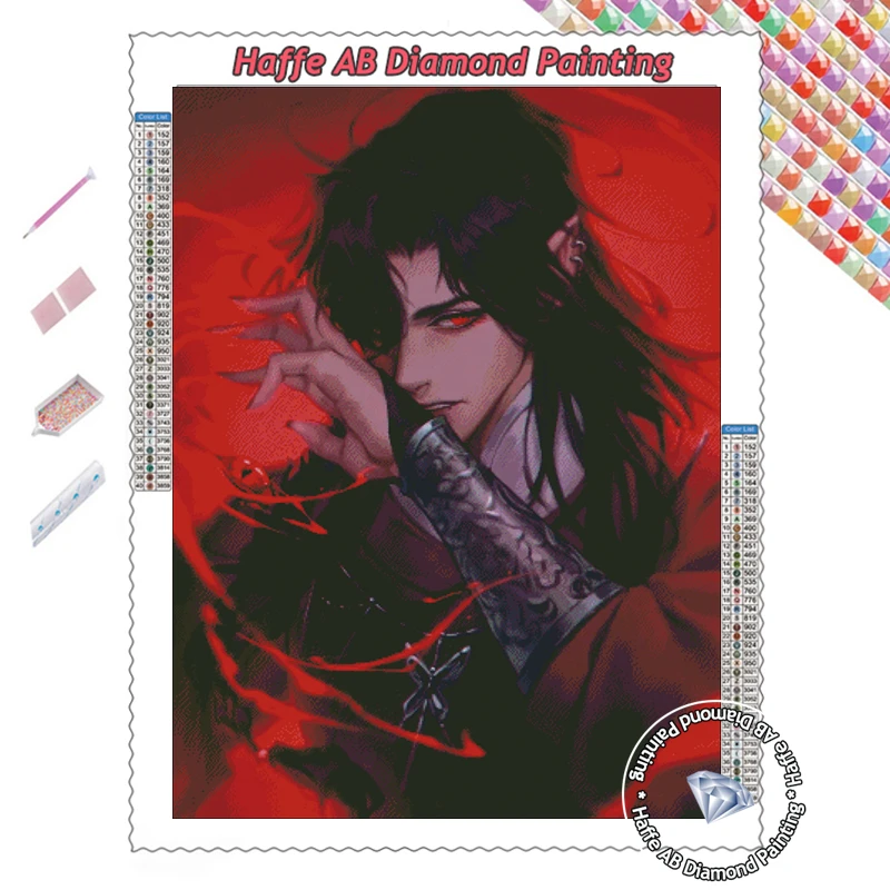 Anime Tian Guan Ci Fu Diamond Painting AB Full Drills Hua Cheng Xian Lian Heaven Official's Blessing Cross Stitch Art Decor For diamond painting,diamond painting accessories