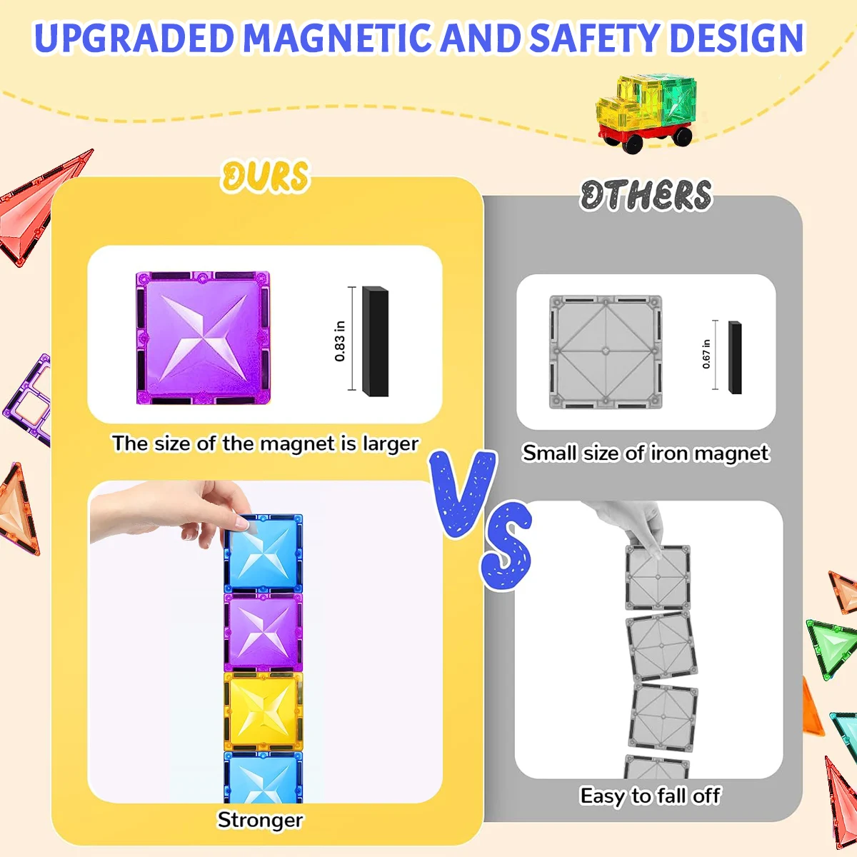 Bloques de Montessori para ni&ntilde;os construcci&oacute;n magn&eacute;ticos，3D Modelo DIY de construcci&oacute;n dise&ntilde;ador，ni&ntilde;o y ni&ntilde;a, regalo