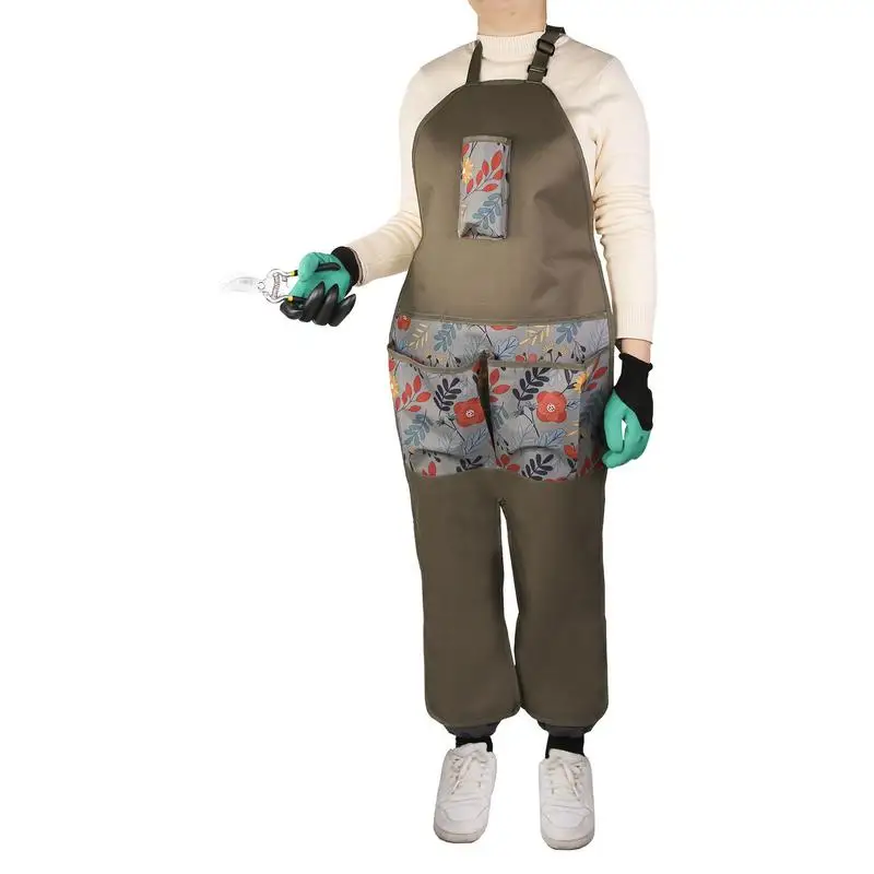 

Work Apron With Pockets Artist Apron Adjustable Garden Working Apron Oxford Cloth Dirt Prevention Work Aprons Leggings Aprons