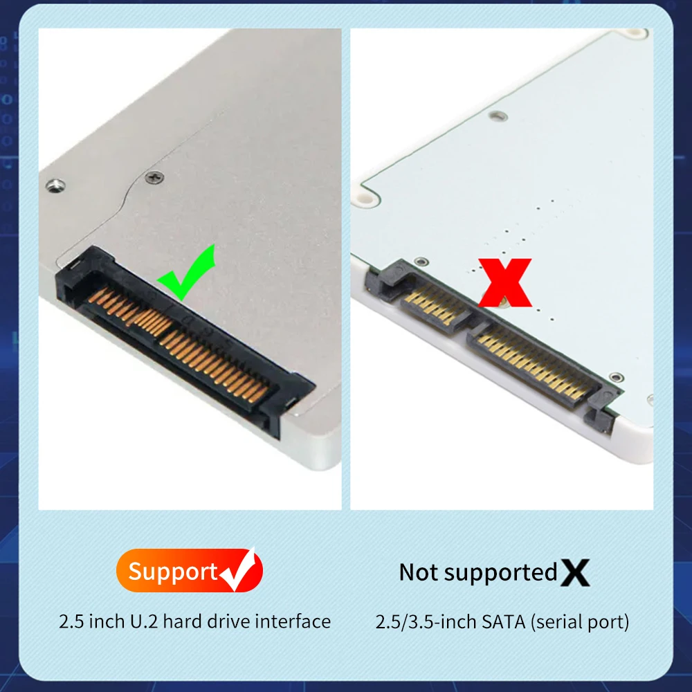 TISHRIC U2 NVME Hdd Docking Station U.2 NVME To TYPE-C Adapter External HD Case Box 2.5 U.2 USB3.1 SSD Hard Disk Base 10Gbps