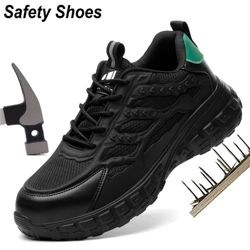 

High-quality Safety Shoes Men Anti-smash Steel Wire Rotary Buckle Work Sneakers Indestructible Shoes Anti-puncture Work Shoes