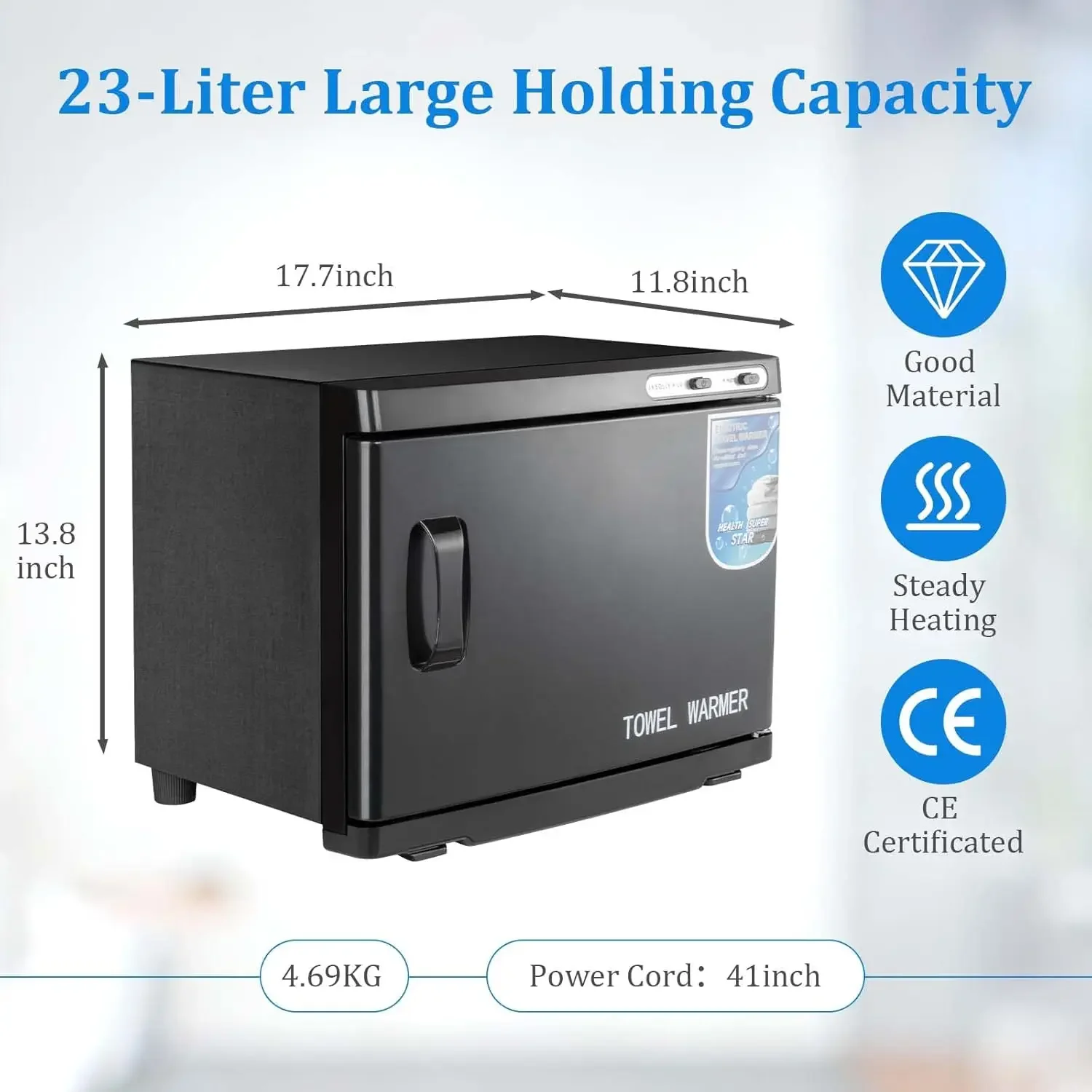 Warmer Cabinet with LED Light - JXSDLIY 23L Large Capacity Towel Cabinet for Bathroom 2-in-1 Professional Hot Towel Wa 4