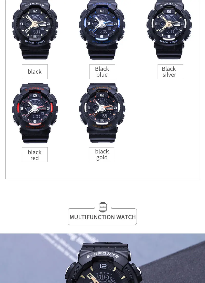 New Men Sport Watch Waterproof Style Digital Watches For Men Alarm Chrono Led Electronic Clock Square Man Wristwatch 2022