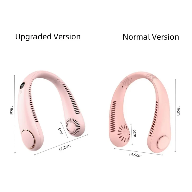 Fashion LED Digital Display Smart Fan Portable Silent Leaf Less Neck Hanging Fan USB Charging Fan Cooking Running Working 1 S17efde4a59d543669ffe0c00e2821f60v