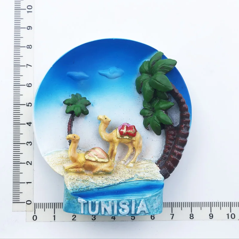 Magnete Frigorifero Tunisia 3D, Souvenir Da Viaggio, Resina, 6x6 Cm