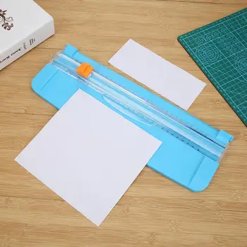 Taglierina da tavolo macchina per coltelli di ricambio taglierina per carta lama in metallo comoda con protezione di sicurezza automatica per foto artigianali di Coupon