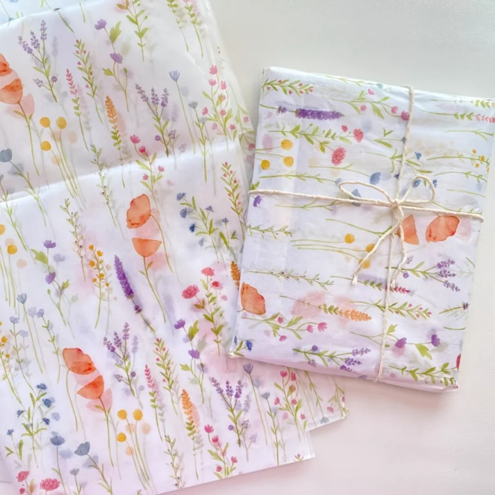 20 Sheets 14x20 Inches Lavender Print Tissue Packaging Paper Semi-Transparent for Christmas Birthdays Weddings Valentine's Day