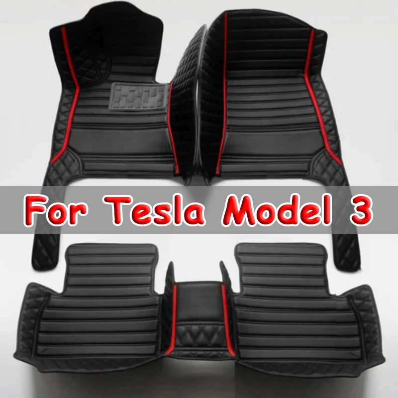 

Car Floor Mats For Tesla Model 3 2019 2020 2021 Custom Auto Foot Pads Automobile Carpet Cover interior accessories