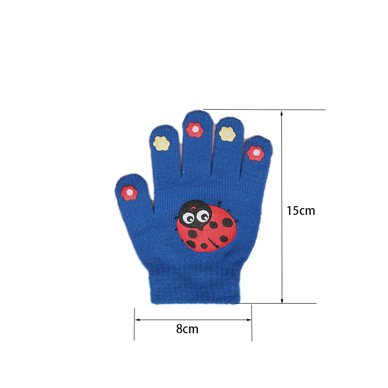5-12 Years Cartoon Animals Kids Gloves Girls Boys Mittens Winter Keep Warm Knitted Children Full Finger Wrist Gloves 2