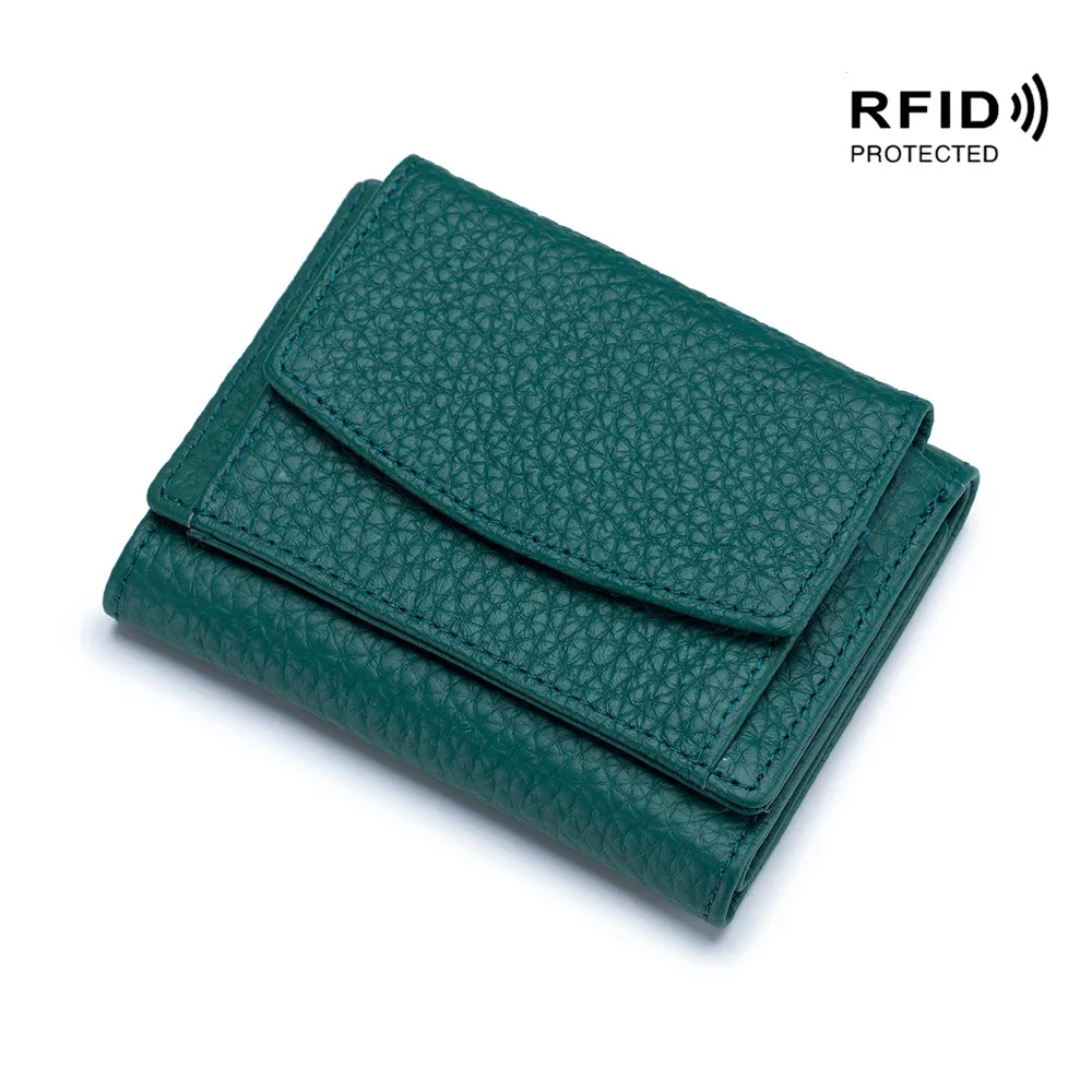 Women's Genuine Leather Fashion Wallet with Mini Coin Pocket and RFID Blocking