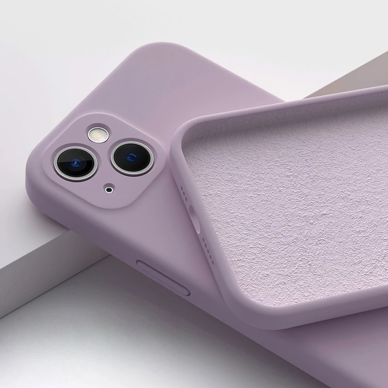ตัวเลือกสินค้า เคสซิลิโคน iPhone 12-14 สีม่วง สวยทน