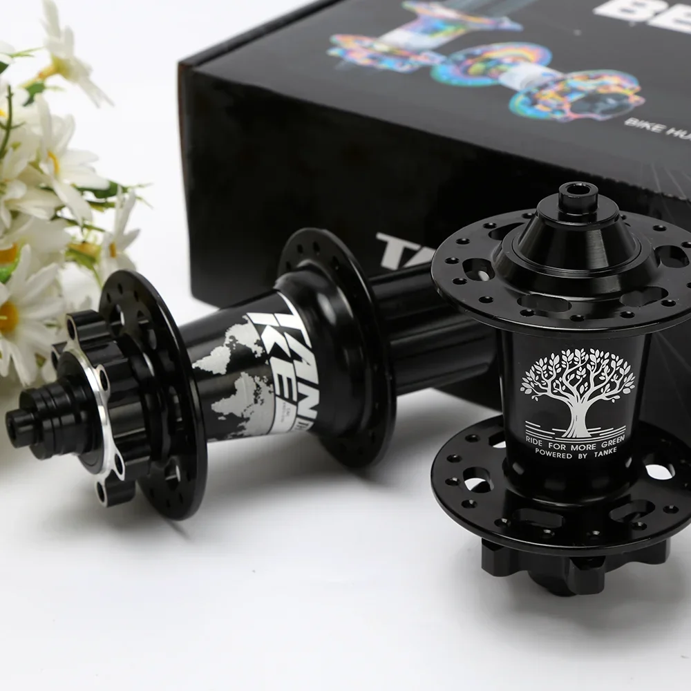 Mountain Bicycle Hubs TANKE 120 Click Hub 6 Bearing MTB Mountain Bike Hub Front Rear Thru HG 28 32 36 Holes Disc Brake Bicycle Hubs 8 9 10 11 12 Speed