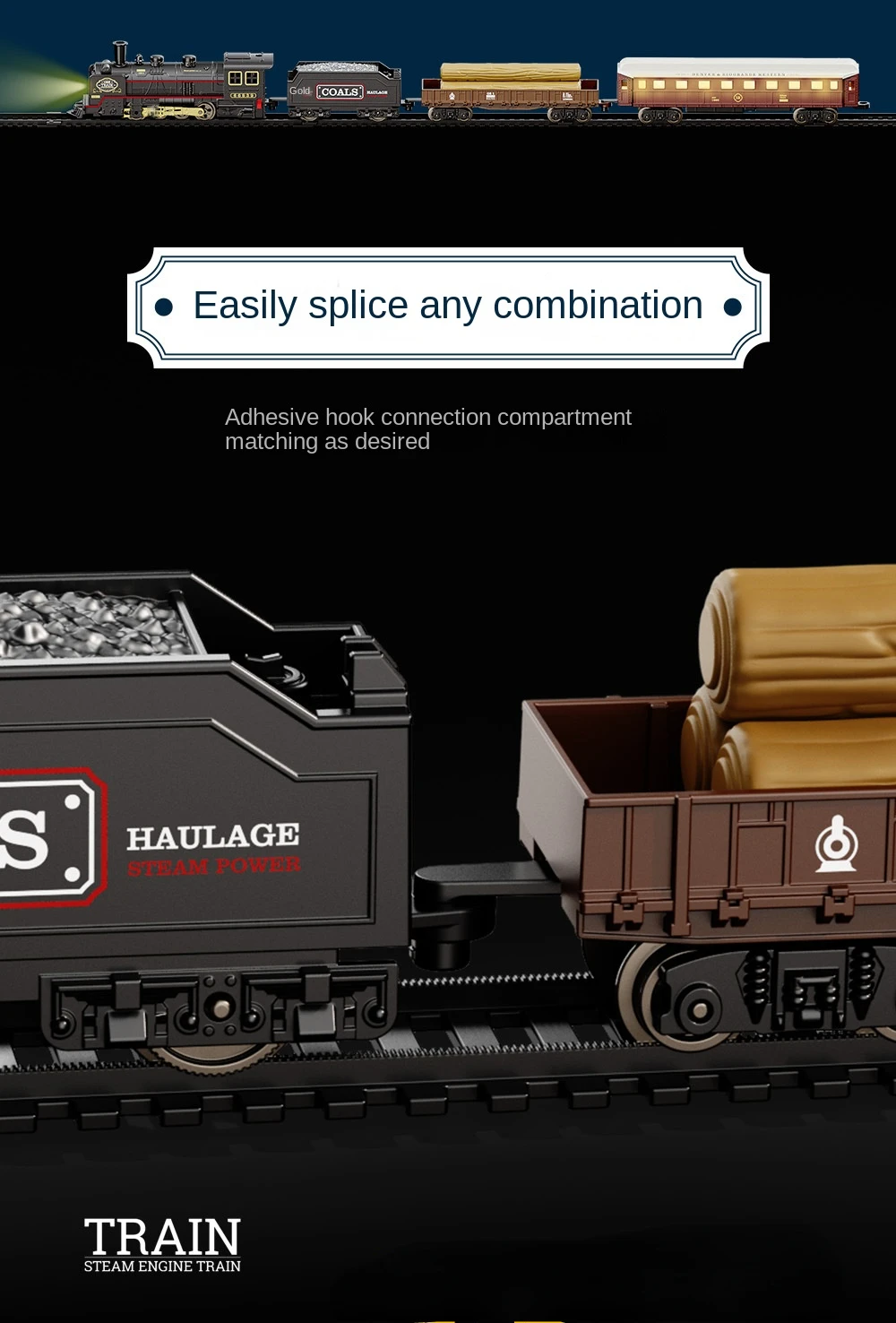 Simulation Classical Electric Steam Track Train Model Toy