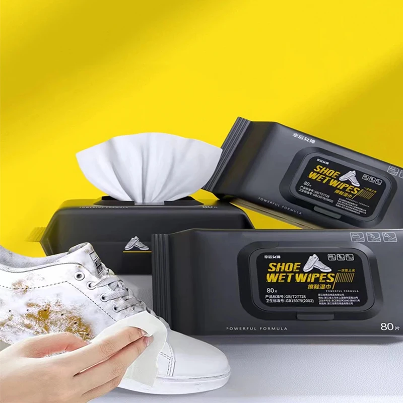 80-Count Professional Shoe Wet Wipes - Portable and Effective On-the-Go Cleaning Kit for All Footwear