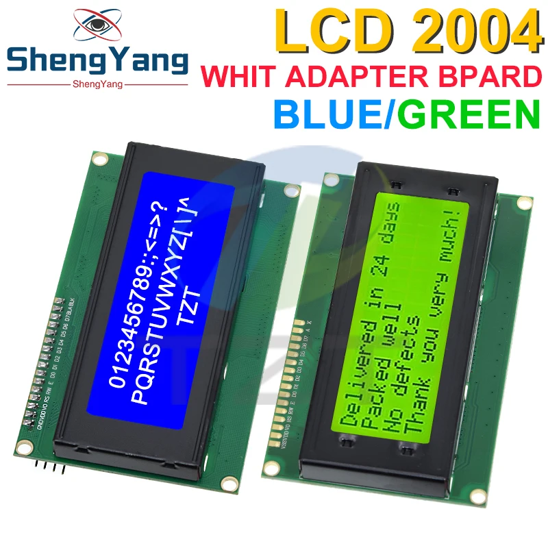 TZT IIC/I2C/TWI 2004 Serial Blue Green Backlight LCD Module For Arduino UNO R3 MEGA2560 20 X 4 LCD2004