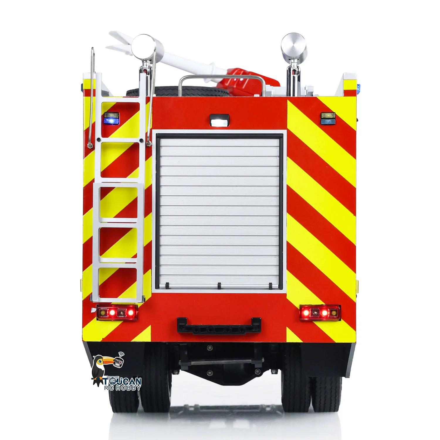 1/14 4x2 RC Fire Vehicles Radio Control Fire Fighting Truck 2-speed Transmission Painted Finished Light Sound Cars for Adults 6