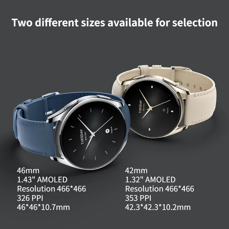 Xiaomi Watch S2 - 46mm - Bracelet en Cuir - Argent