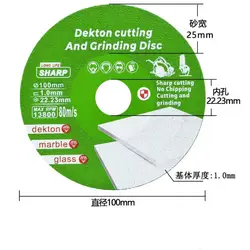Dekton Diamond Cutting and Grinding Disc for Glass and Marble, Sharp & Durable (100mm)
