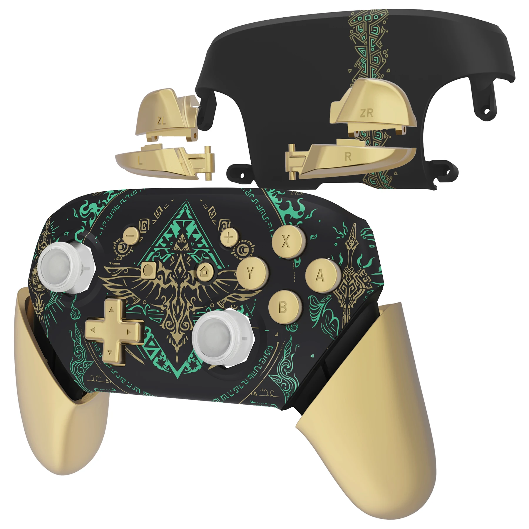 Pro Controller Octagon Shell eXtremeRate Octagonal Gated Sticks Design Replacement Grip Shell for NS ...