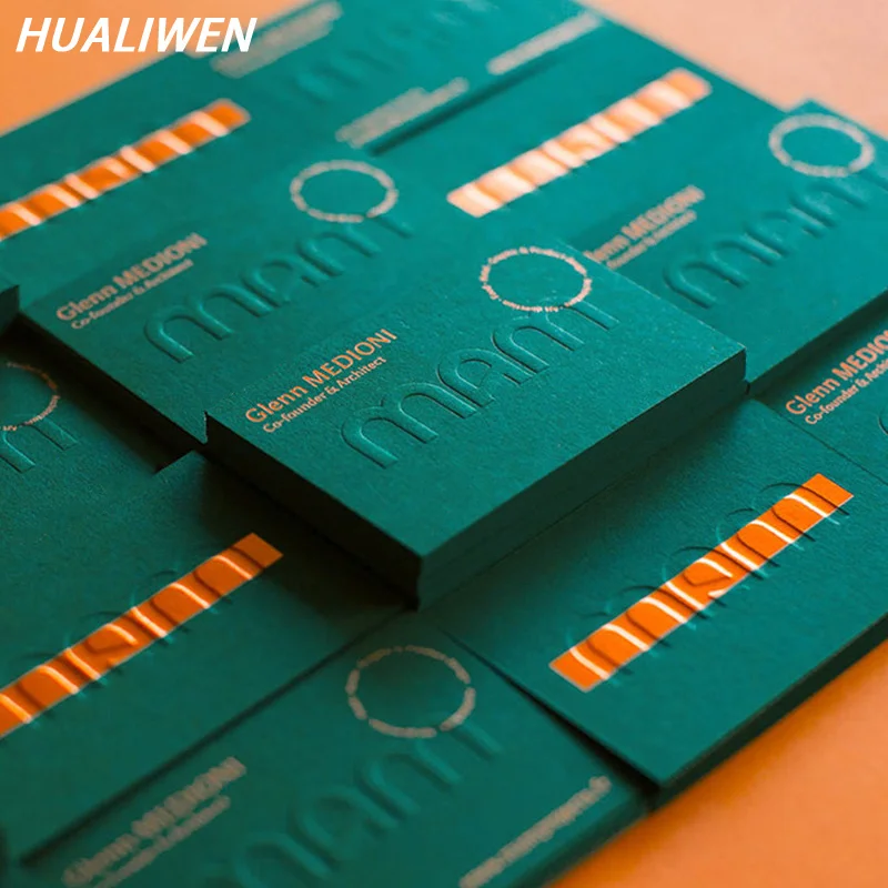 

100PCS Customized Top Quality Full-color Double-sided Printing Business Card Embossing Business Card 500G Paper 90*54MM