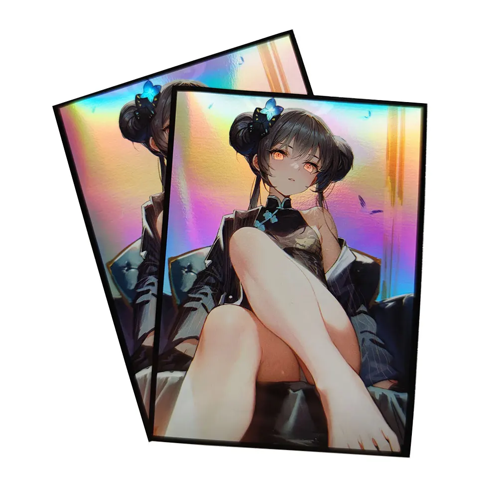 67x92mm 60PCS Holographic Sleeves PKM Cards Loader Anime Protector 