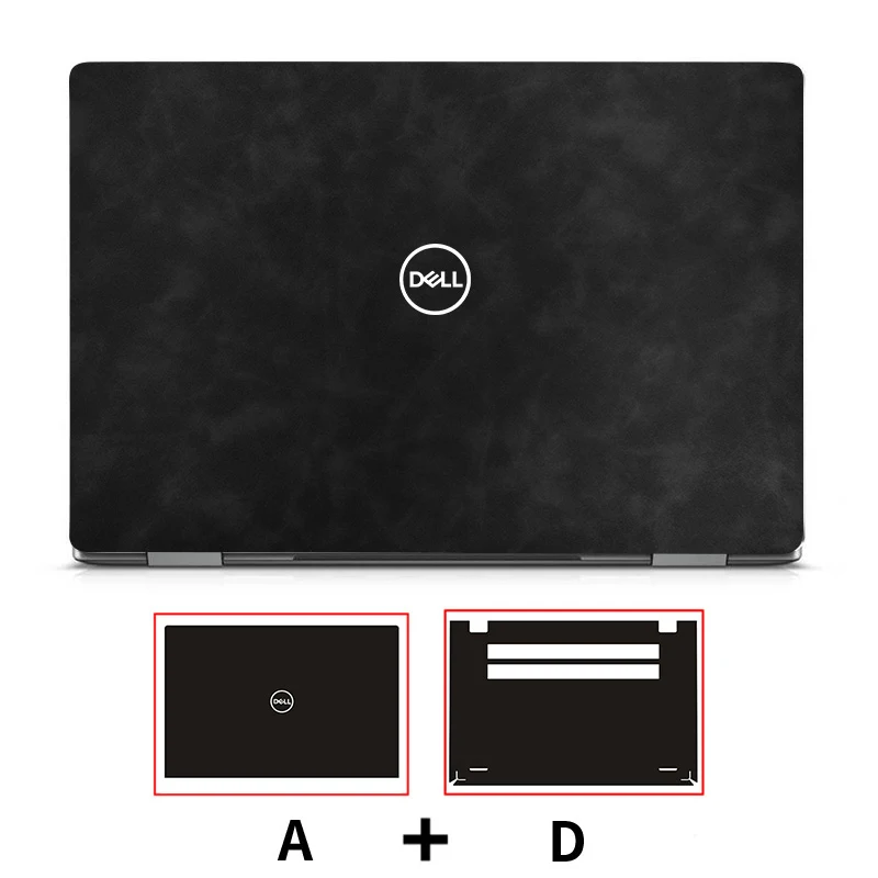 Elegant Leather Full Body Laptop Case with Stylish Sticker Cover