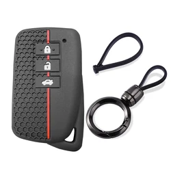 Enhanced Silicone Key Cover for Lexus - Premium Car Key Protector Accessory (Black round set)