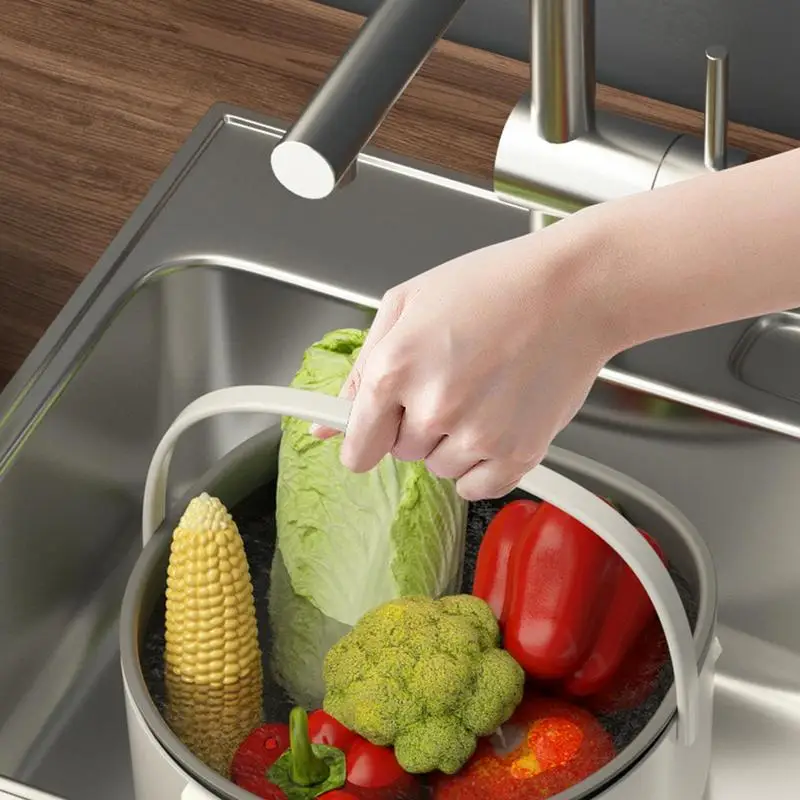 Fruit And Vegetable Purifier High Capacity Drain Grocery Basket Portable Fruit And Vegetable Cleansing Machine For Rice