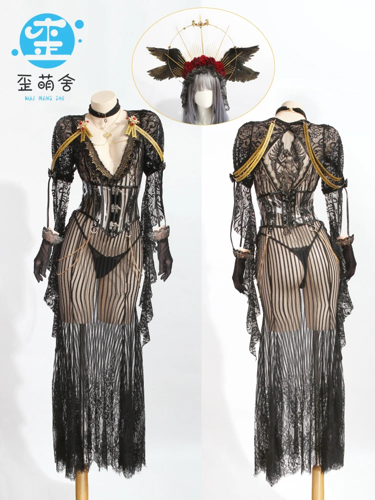 

Virgin Mary Cosplay Costume Women Original Dress Crown Lace, Virgin Mary, Holy Nun Cosplay Dark Reign Anime Cosplay Nun Costume