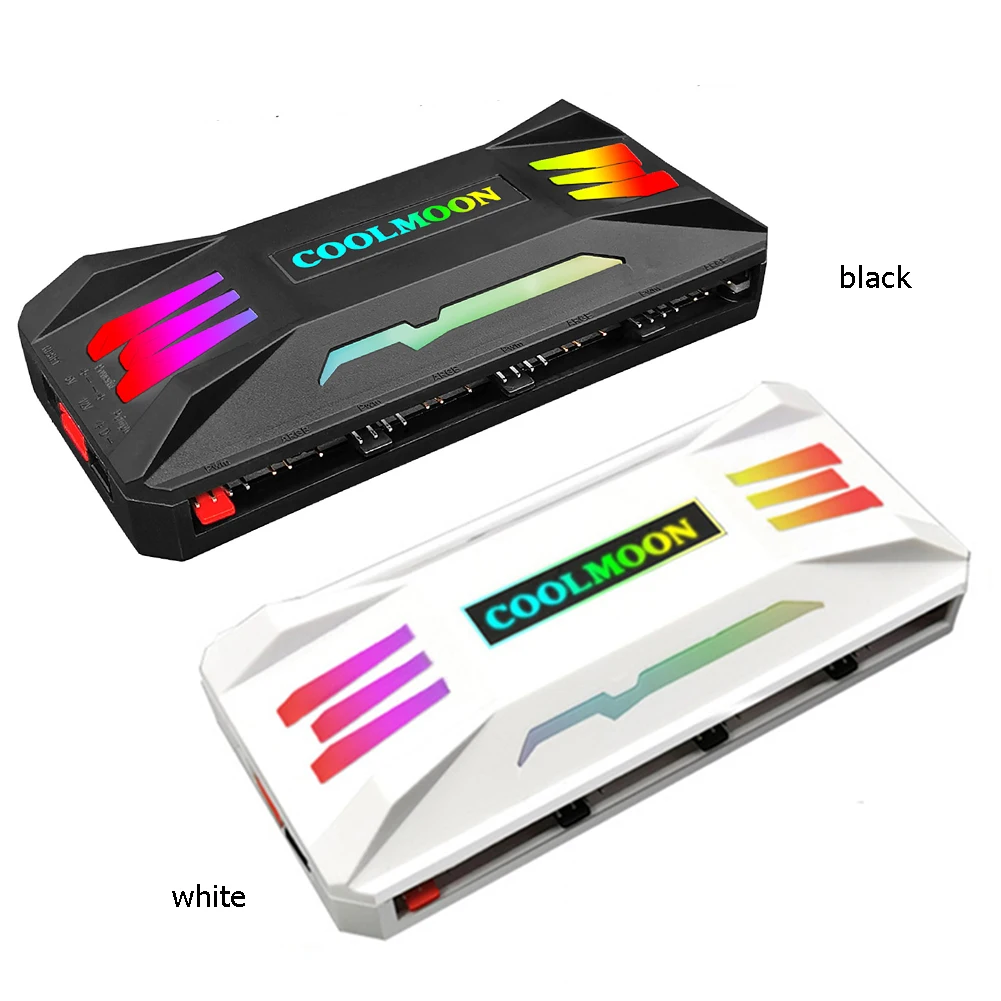 COOLMOON RGB Ʈѷ 8x4Pin PWM 5V 10x3Pin ARGB ð  PC ̽   Ʈ   