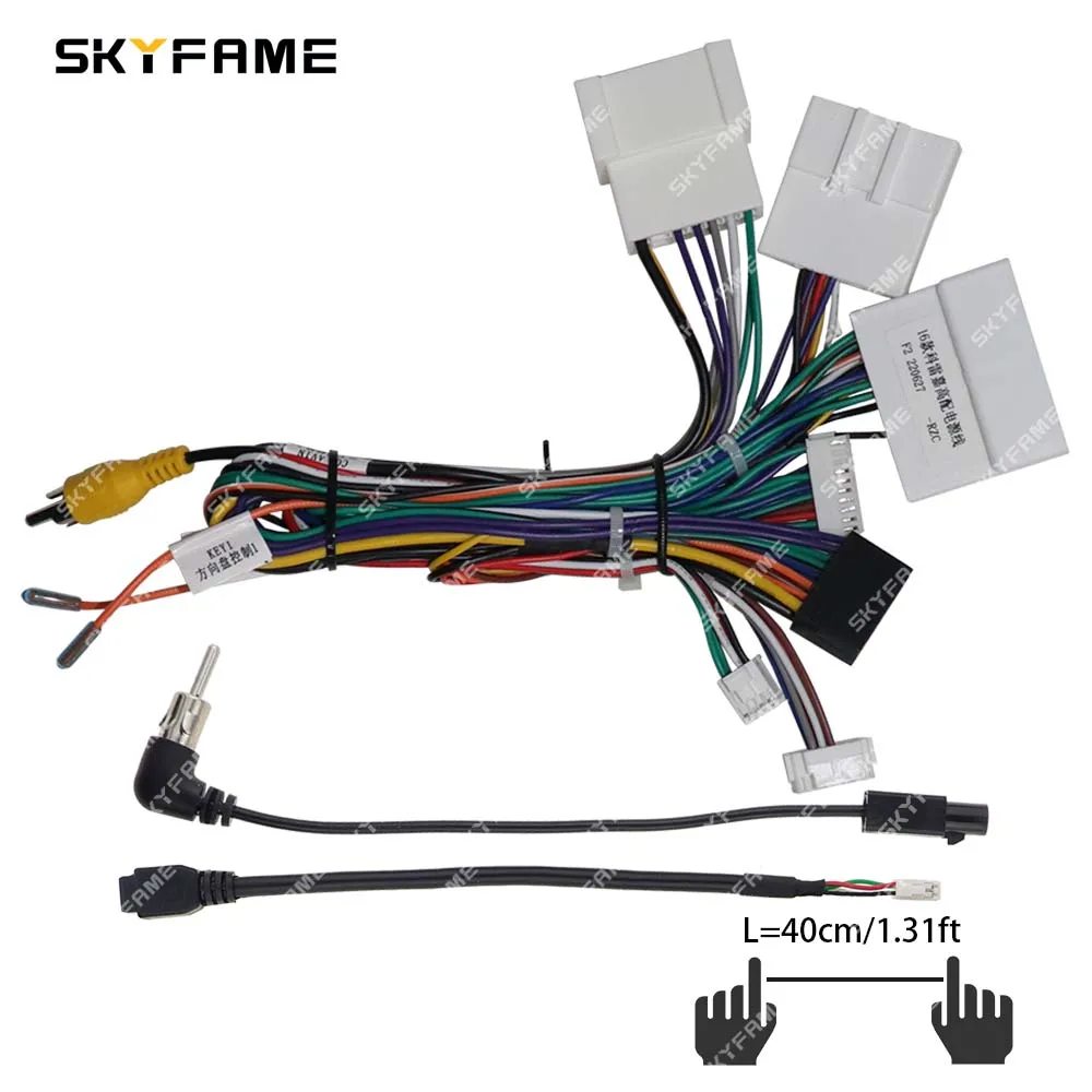 Car 16pin Wiring Harness Adapter Android Radio Power Cable car wire cable adapter audio speaker cable car stereo accessories audio speaker wiring kit For Renault Kadjar