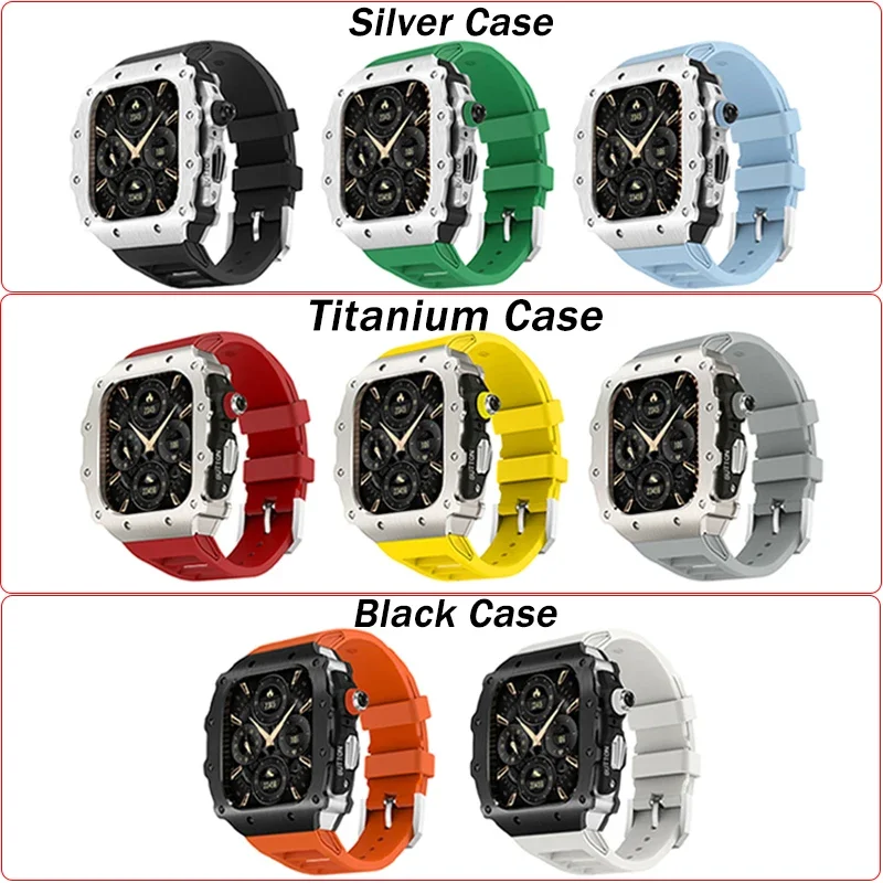 Deluxe Silicone Strap and Stainless Steel Watch Case Kit