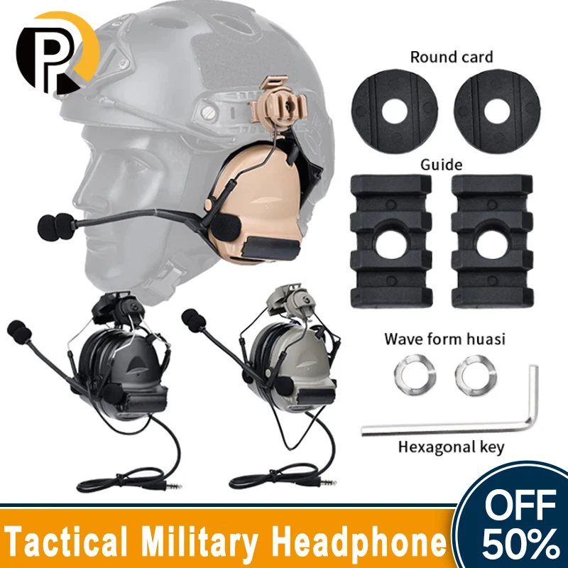 

WADSN Tactical C2 COMTAC II Headset Pickup Noise Reduction For Fast Helmet Hunting Shooting Headphone With Kenwood U94 PTT WZ113