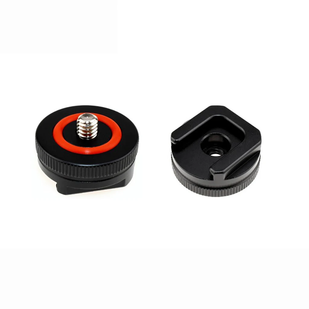 Hot Cold Shoe Mount Adapter with 1/4" Mounting Screw for DSLR Camera Cage Rig Video Flash Light Mic Quick Release Plate