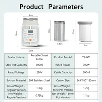 SUNATUR 700W cuiseur à riz électrique 600ml casseroles multi-cuiseur ragoût marmite mijoteuse portable marmite à soupe Mini cuiseur à bouillie 6