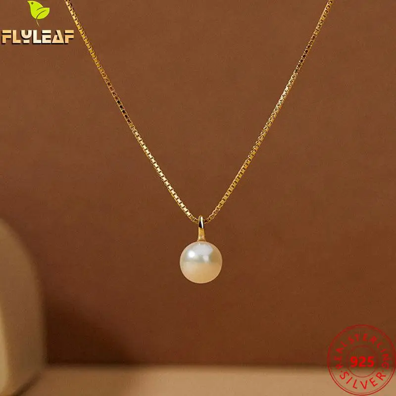 

925 Sterling Silver Freshwater Pearls Small Beans Necklace Women 14k Gold Plating Clavicle Chain Femme Fashion Jewelry 2022 New