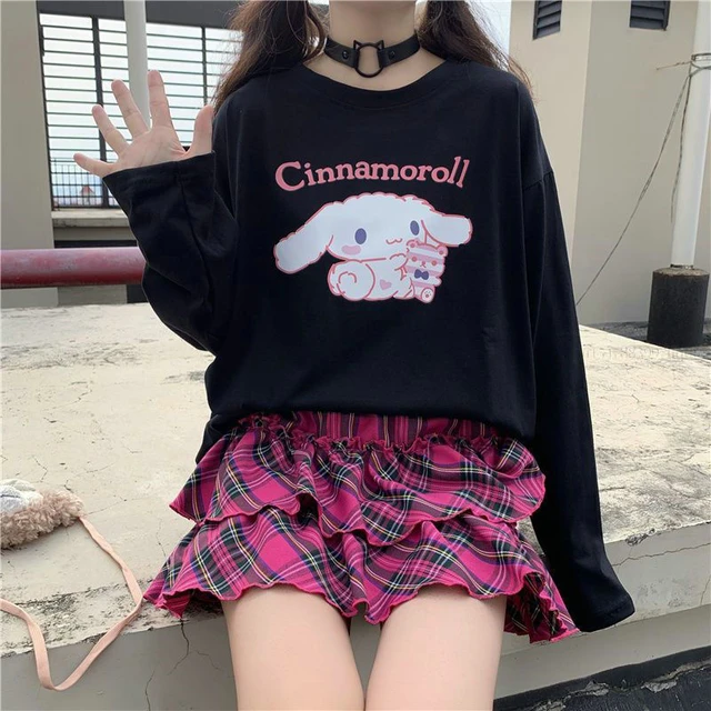 Sanrio cinnamoroll roupas com manga longa estilo japão harajuku