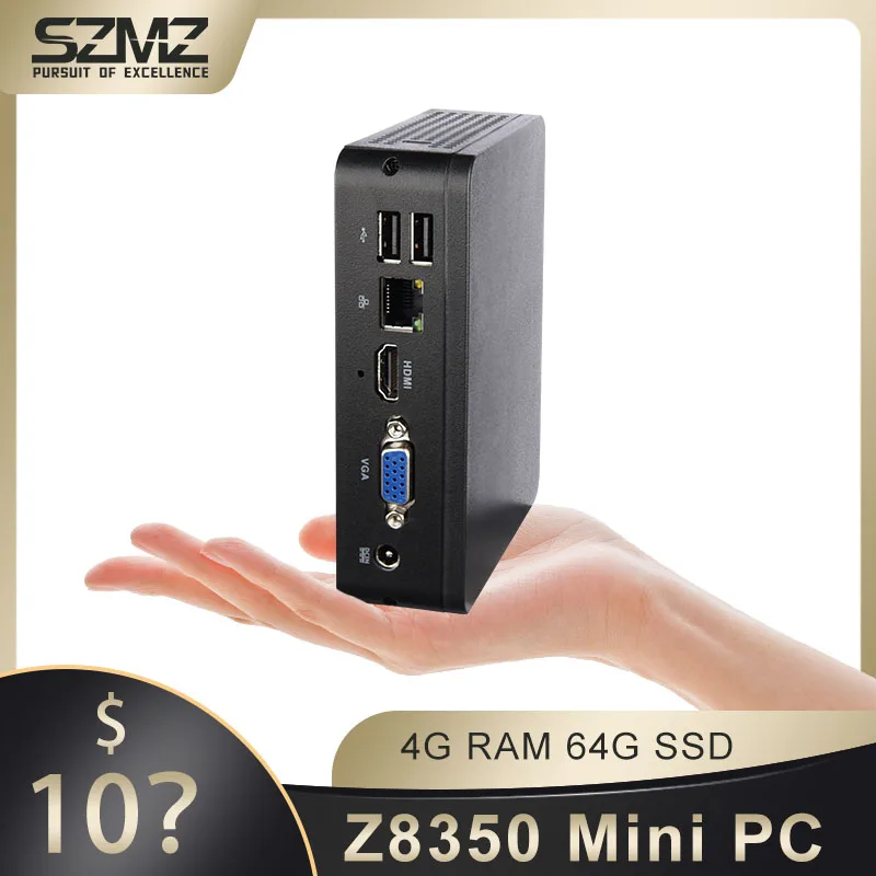 SZMZ Мини ПК компьютер X5 Z8350 4 Гб 64 процессор геймер Windows 10 Linux Поддержка 2 5 HDD VGA HDMI