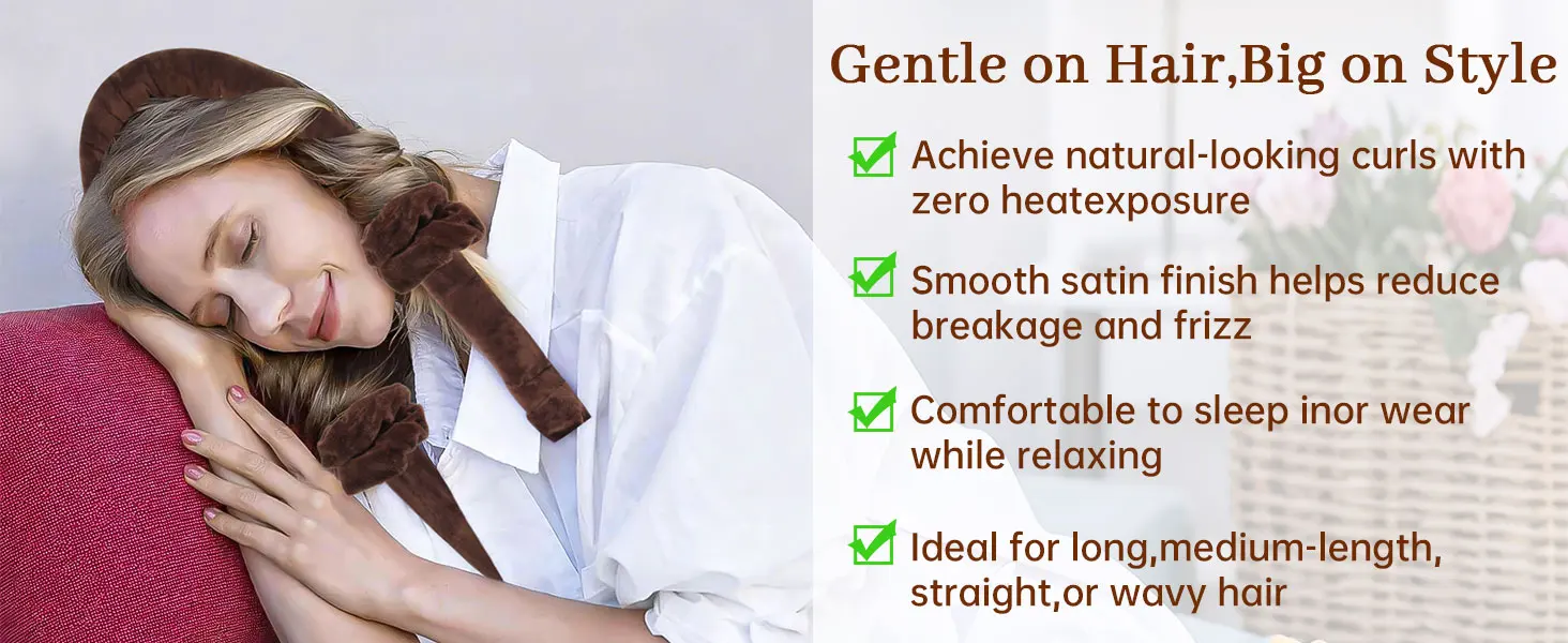 the velvet hair curler is gentle on hair while you're sleeping