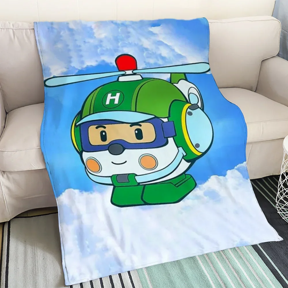 Sofa Blankets for Adults Rilakkuma Robocar Poli Blanket Large Luxury Bedding Thin Wadding Blanket Throw Cobija Home Interior 5