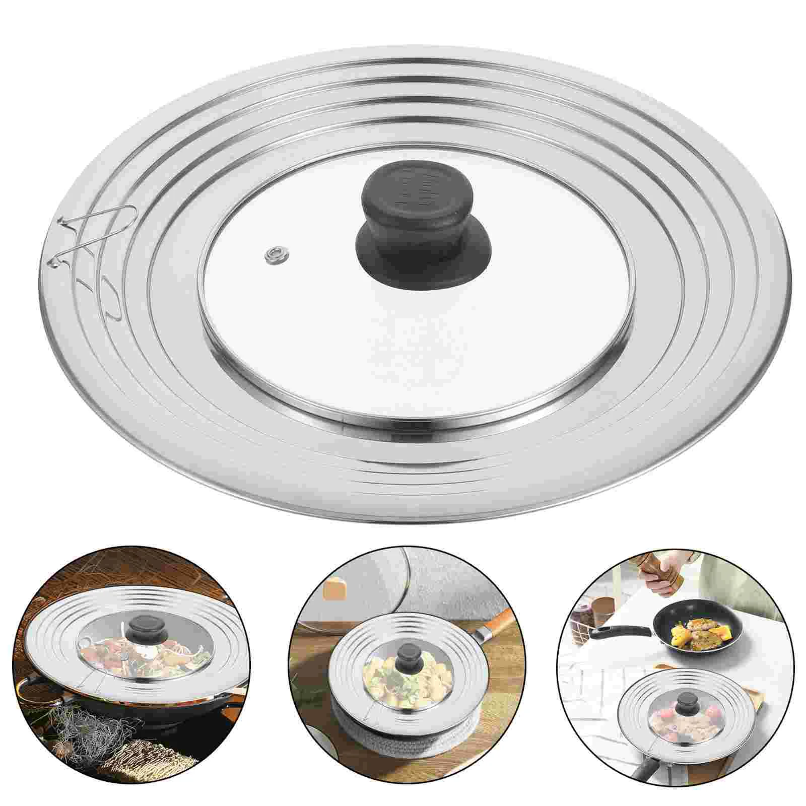 

Practical Pot Cover Visible Wok Overflow Cover Household Cookware Accessory