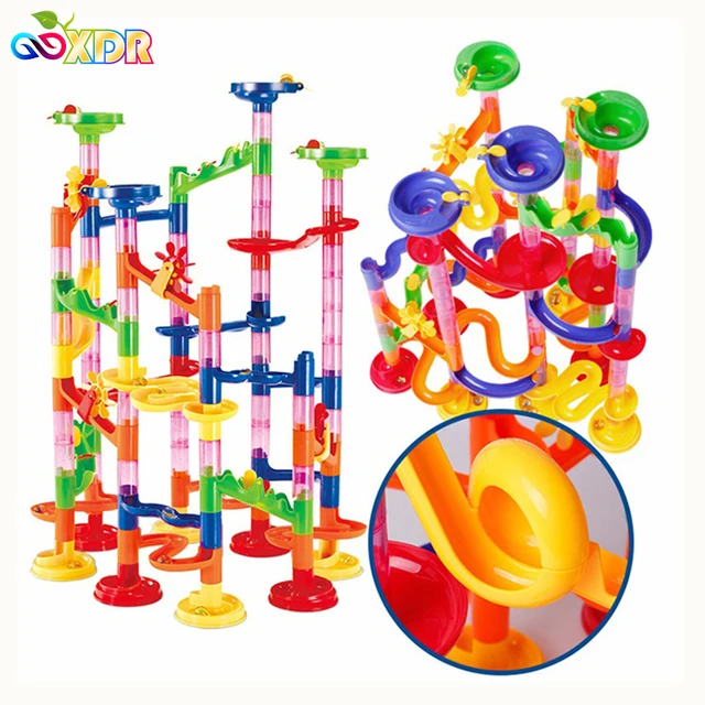 105pcs Marble Run Maze Race Track Ball Toys Set DIY Pipe Enlightenment Building Block Ball Children's Construction Toys Boy Gift 1