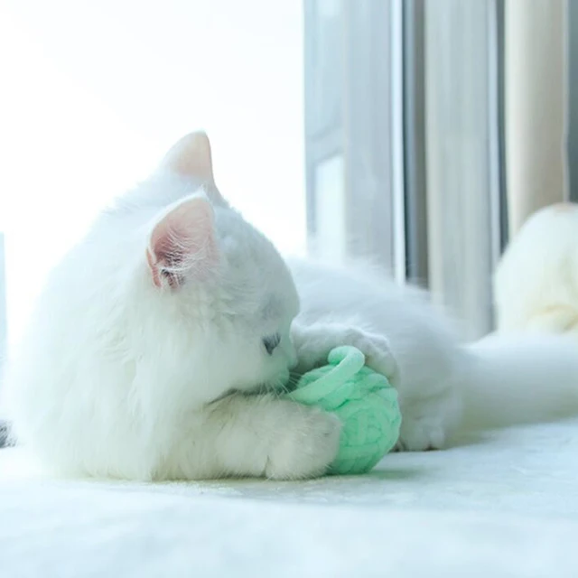 MADDEN Funny Cat Toys Colorful Yarn Balls with Bell Sounding Interactive Chewing Toy for Kitten Stuffed Toy Ball Cat Supplies 4