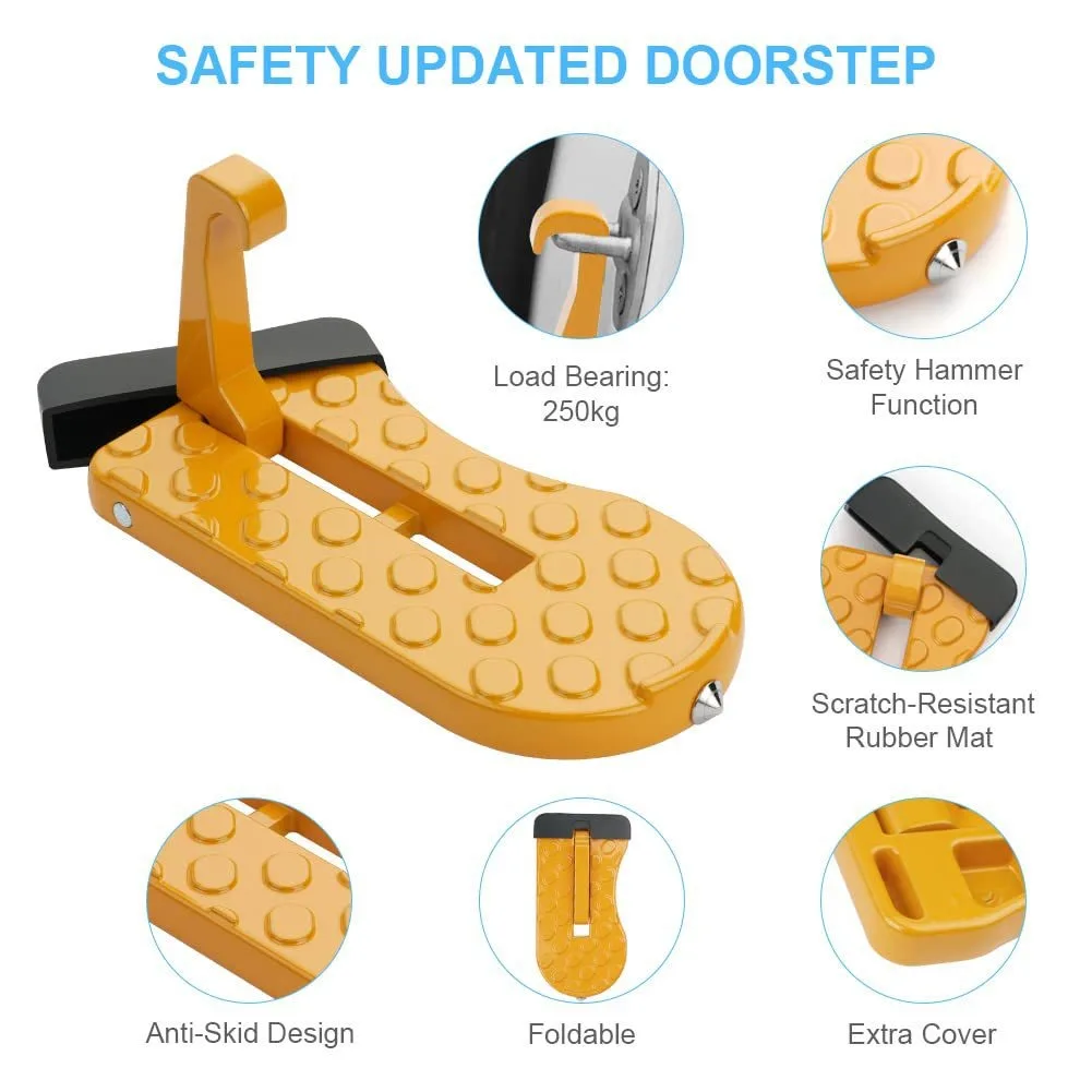 Car Universal Climbing Latch Hook Roof Door Lock Buckle Foot Pedal Off-Road Modification Multifunctional Folding Luggage Rack